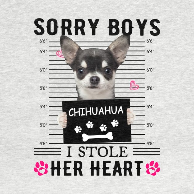 Black Chihuahua Sorry Boys I Stole Her Heart by PlumleelaurineArt